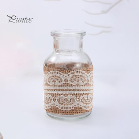 Ręcznie robiona retro przezroczysta tekstura juta koronkowa rolka naturalna biała koronkowa jutowa rolka płótna artykuły domowe