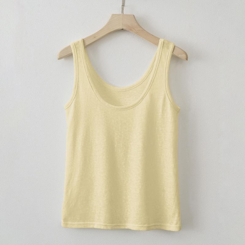 Women Casual Sleeveless Tank Top S бежевый