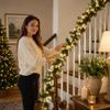 Christmas Lights with Artificial Needles, Red Berries and Cones for Holiday Home Decor