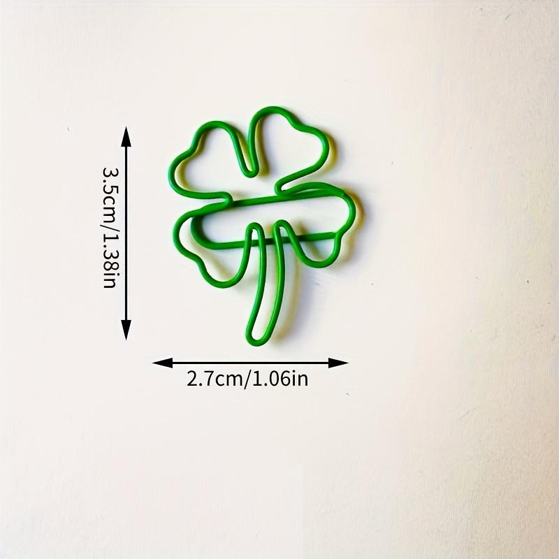 25pcs Cute INS Green Four-leaf Clover Paperclips Lovely Scrapbook Decor Binder Clip Office Document Bill Binding School Supplies