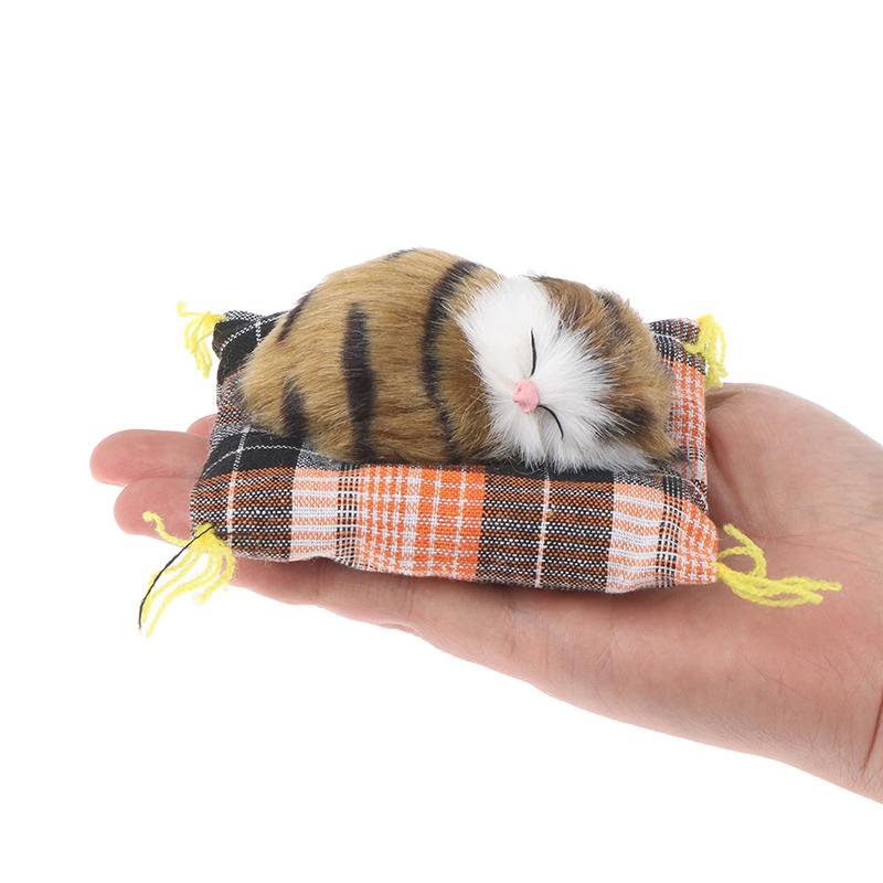 Car Ornaments Simulation Sleeping Cats Decor Plush Doll Auto Accessories