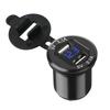 12V Dual USB Port 4.2A Cigarette Lighter Charger Socket LED Digital Voltmeter 1x