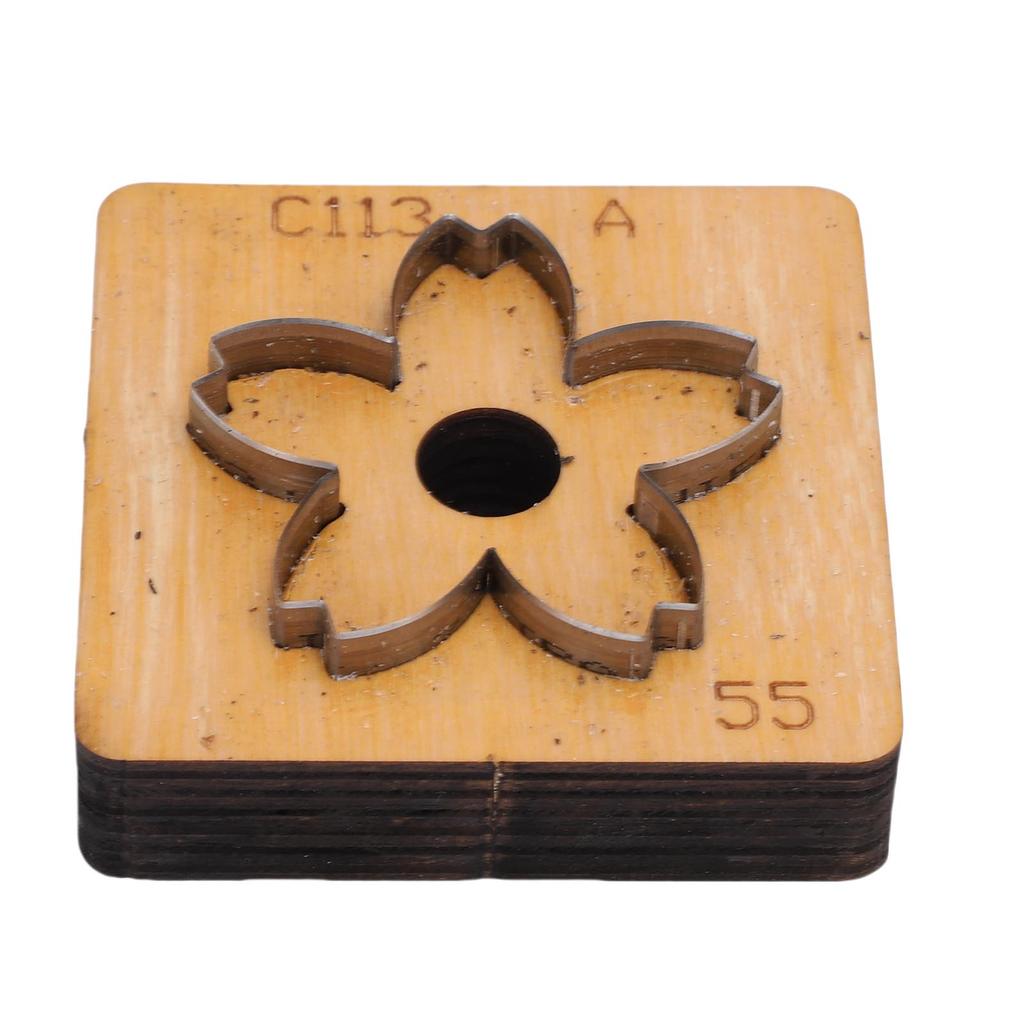 Leather Cutting Mold with   Wood Base Flower Shape Punching Die for Making Keychain Bag Decorations