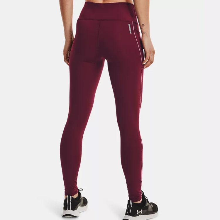 Under Armour Rush Cozy Training Sports Fitted Leggings Women Bottoms Red 1365719-626