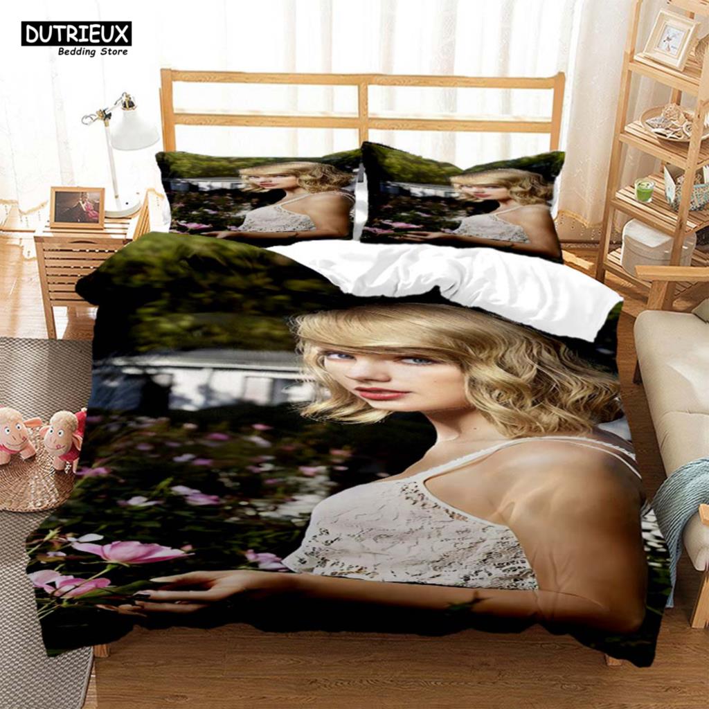 Top Stream Sängerin Taylor Modische Bedruckte Bettwäsche Decke Bettwäsche-Sets Anpassbares Bettwäsche-Set King-Size Bettwäsche-Set