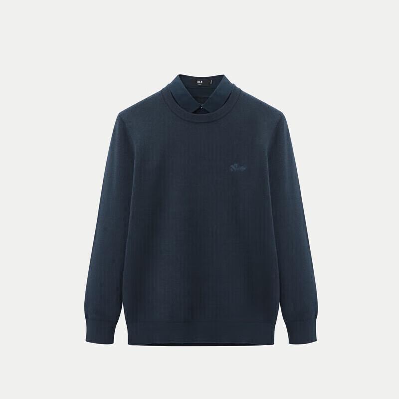 HLA Herren Strickpullover mit doppeltem Kragen