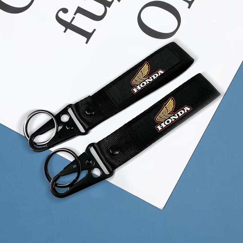 Motorcycle Keychain Keyring pendant Nylon Lanyard Moto key chain For Honda CB400 CB650 FCBF CBR25ORR CRF SH3O0 NC75O Accessories VF7