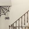 Black Waterproof Spider Web Window Prank Spider Sticker Halloween Decoration Wallpaper Decal