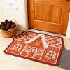 Gingerbread House Christmas Rug Gingerbread Welcome Door Mat Christmas Non Slip Entrance Rug