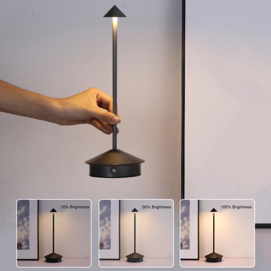 Metal Desk Lamp Touch Control Dimmable Flicker Free 3 Color Temperatures Rechargeable Indoor/Outdoor Wireless LED Table Lamp