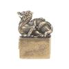 Vintage Brass Qinglong Desktop Ornament Auspicious Beast Mother And Child Copper Engraved Leisure Seal Antique Imitati