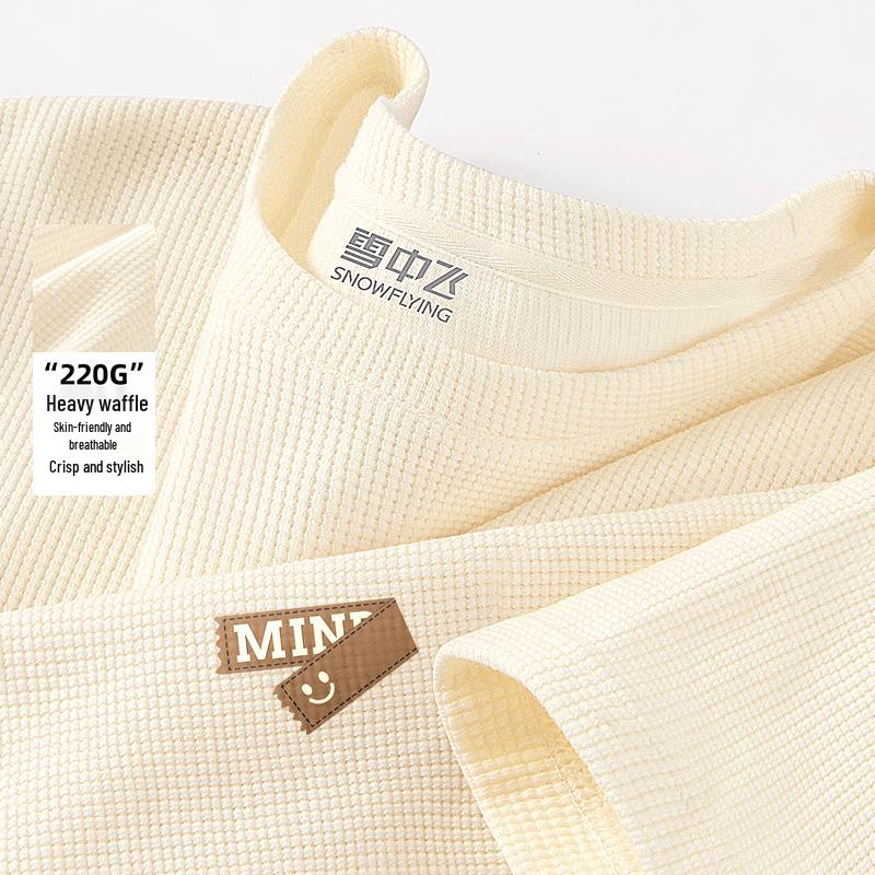 XueZhongFei Men s Waffle Texture Short-Sleeve T-Shirt 4XL