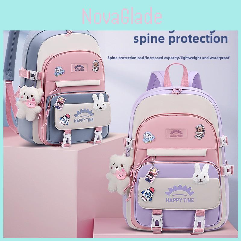 Rocket Girl Backpack With Waterproof Canvas For Middle School Students