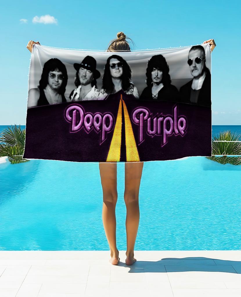 Rock Singer D-Deep P-purple Band Printed Beach Towel Thread One Piece Anime Bath Towel 75x150cm Bathroom Shower Washcloth Home