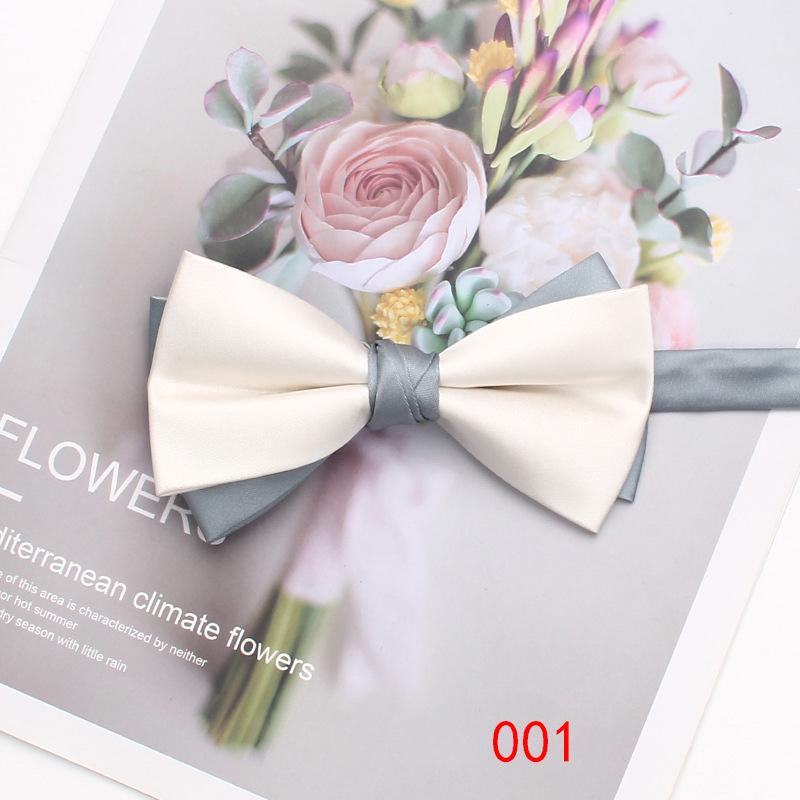 Solid Color Matching Double-Layer Bow Tie Men'S Business British Style Suit Accessories Wedding Bow Tie