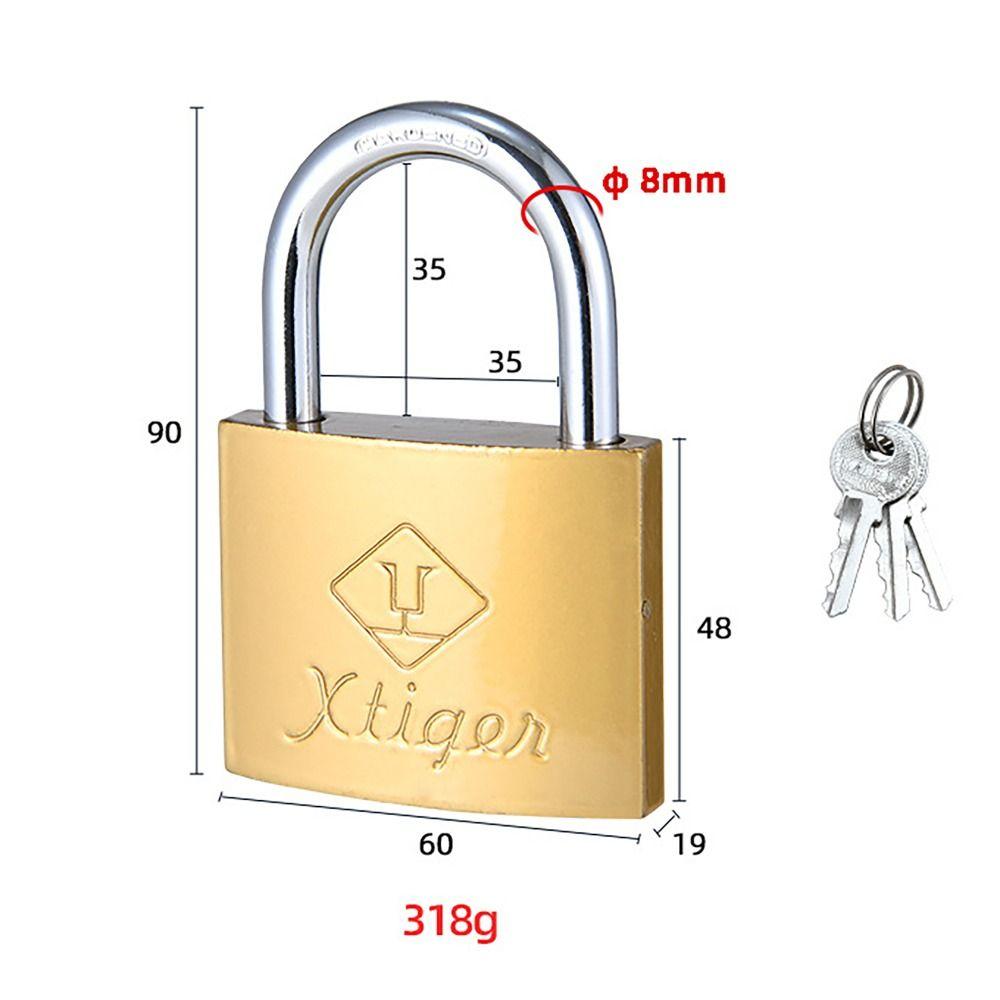With 3 Keys Brass Padlock Iron Anti-theft Copper Lock Home Improvement Security Tool Student Household Lock for Home School