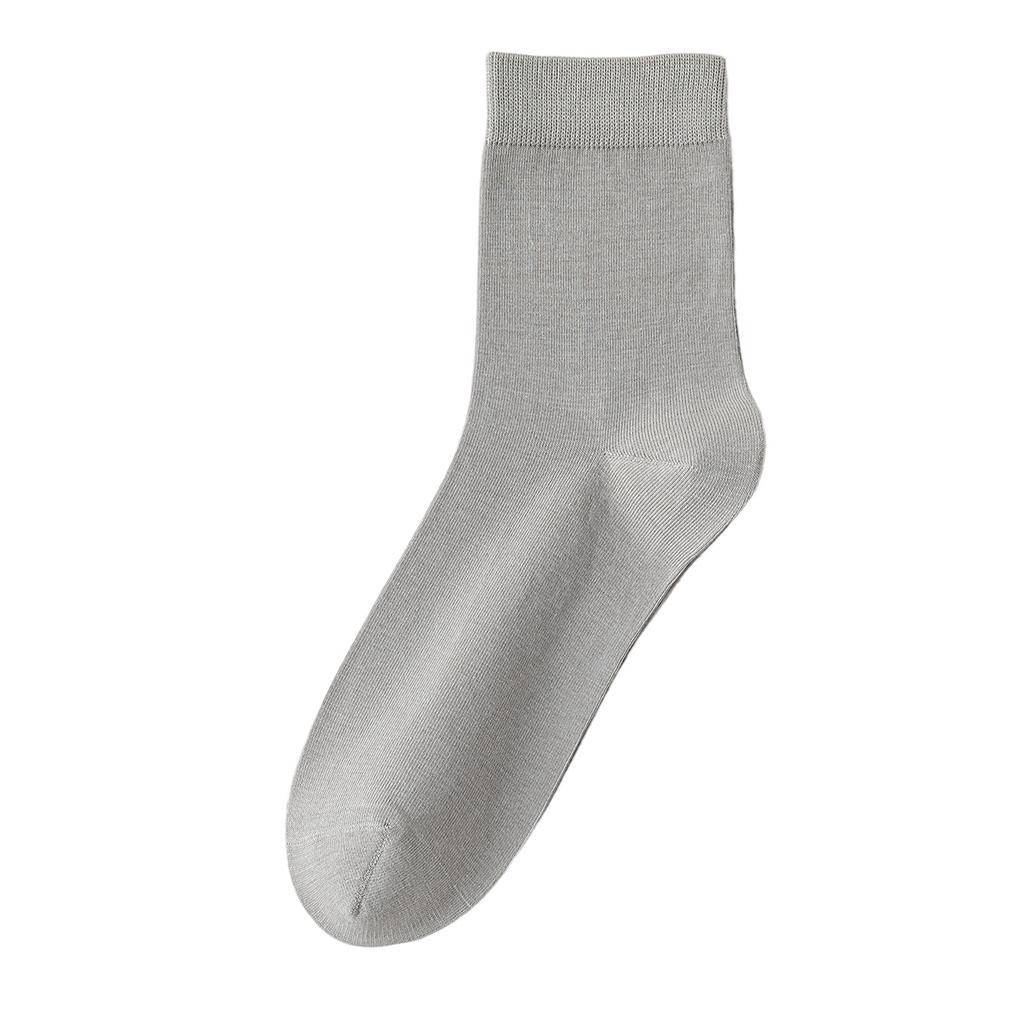Men's Pure Cotton Mid-Calf Socks for Summer Business Wear - Sweat Absorbing, Breathable, Odor-Resistant, Cloud-Felted Cotton Socks