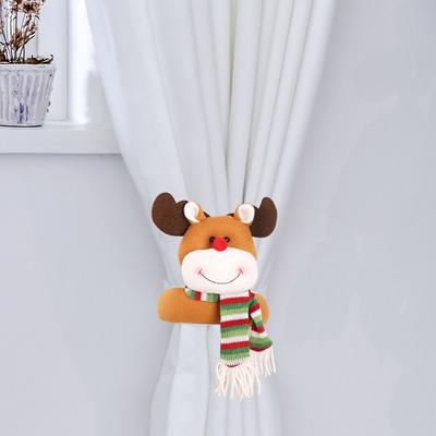 Cute Christmas Curtain Buckle Cartoon Snowman Elk Curtain Decorative Accessories Santa Claus Xmas Creative Curtain Tieback