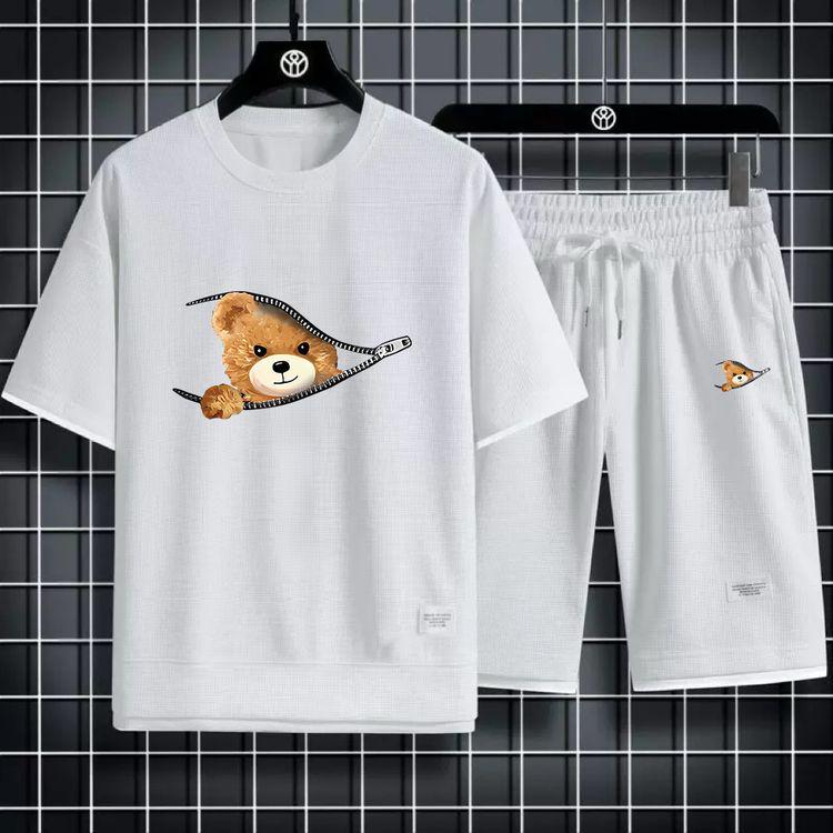 Men's Summer Fashion Sports Casual Suit – Short Sleeve T-shirt and Shorts Set