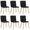 VidaXL Dining Chairs Set of 6 Black Fabric, Chair, Living Room Chair, Accent Chair, Kitchen Chair, Dining Room Seat 3315592