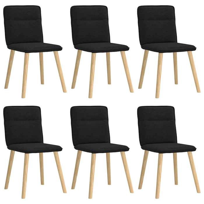VidaXL Chaises à manger lot de 6 noir tissu, chaise, chaise de salon, chaise d'accent, chaise de cuisine, siège de salle à 3315592