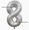 40-inch Aluminum Foil Laser Number Balloons for Birthday and Wedding Decorations