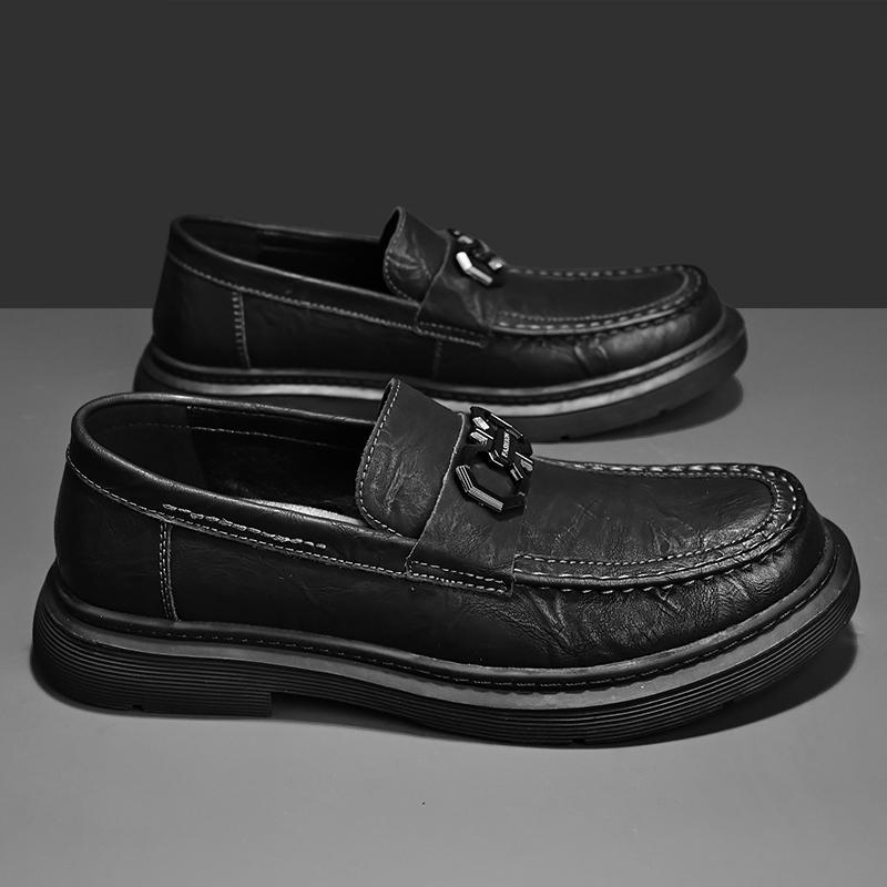 Fashion Leather Shoes Man Casual Loafers Luxury Design Slip On Male Dress Shoes Leisure Style Big Size Outdoor Wear-resistant Sole