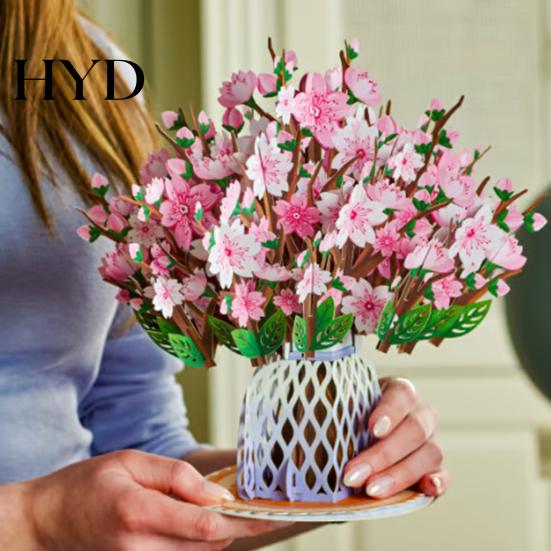Delicate Cutting Card Forever-Blooming 3D Pop-Up Flower Handmade Recyclable Paper Tactile Experience Eternal Romantic Memories Valentines