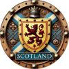 Vintage skotský lev Rampant kulatá hliníková nástěnná deska