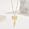 Stainless Steel Love Heart Butterfly Copper Pendant Necklace For Women Girls Cute Clavicle Chain Wedding Birthday Jewelry Gifts