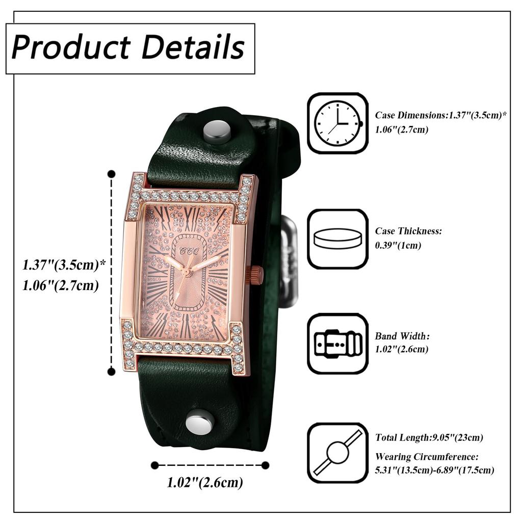Watch Antique Square Leather Roman Alphabet Analog Waterproof Leather Belt Casual Business Fashion Watch Accessories Birthday Christmas Day Present