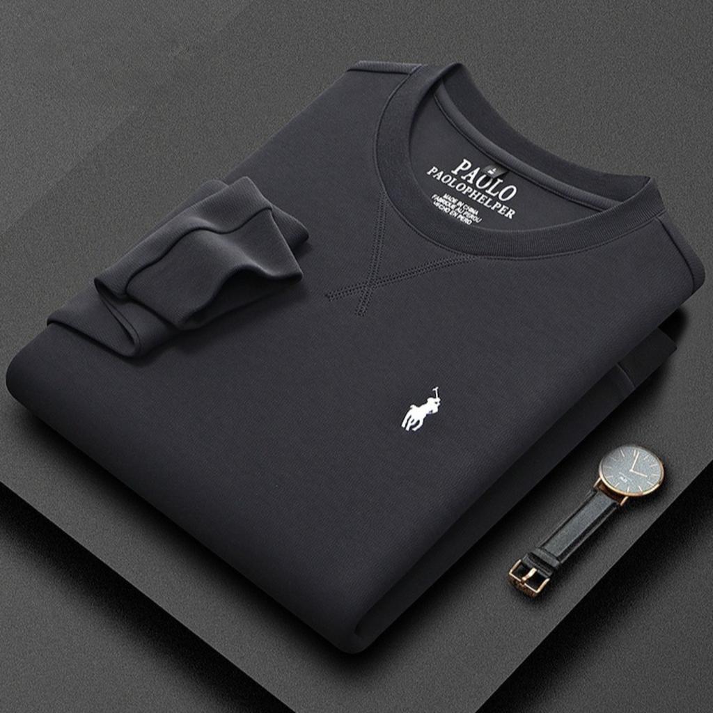 STORN Zimowe Męskie Ciepłe Bluzki Męskie Zimowe Termiczne z Długim Rękawem z Okrągłym Dekoltem Modna Koszulka