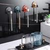 Punch Free Toothbrush Cup Holder Wall Mounted Mouthwash Cup Storage Rack  Bathroom