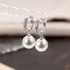 1 Pair of Fashionable Light Luxury Style Imitation Pearl and Synthetic Zircon Geometric Design Jewelry, High-end Elegant Style