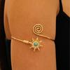 2025 Trendy Alloy Turquoise Arm Cuff Statement Zircon Boho Ethnic for Women Summer Vacation Resort Style Gift Hot  Accessories