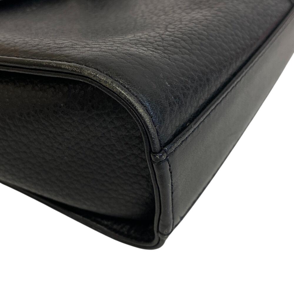 Burberry Vintage Nova Check Leather Shoulder Bag Black Leather Women Used