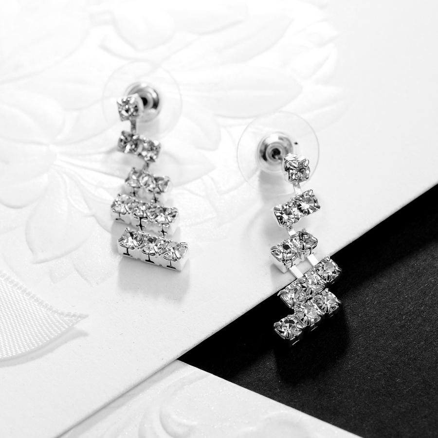 Silver Color Wedding Jewelry Set Crystal Bridal Shiny Rhinestone Jewelry Sets Elegant Necklace Earring Engagement Jewelry Set