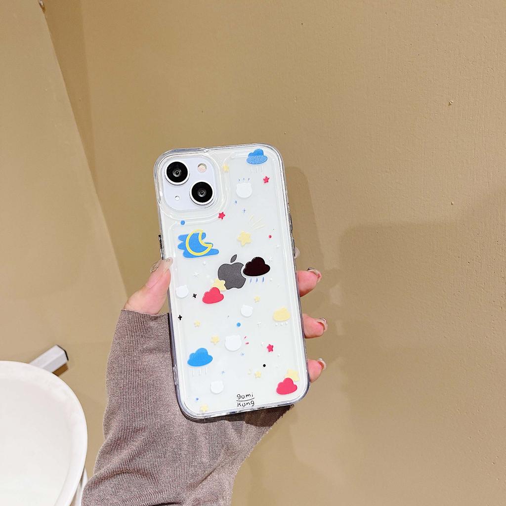 Moon Bear Stars Doodle Ins Phone Case Shockproof Silicone Soft Cover For Iphone 11 12 Pro Max Xsmax X Xr 13 Promax Conque Shell