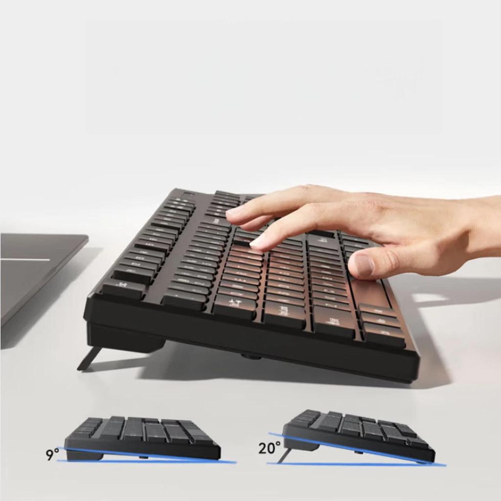 Wireless Keyboard And Mouse Set, Lightweight Portable, Full-Size Office Quiet, 104-Key, 2.4G Wireless, Office Set, White