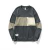 Autumn And Winter American Retro Splicing Long-Sleeved Sweater Men'S Loose Large Size Casual Trendy Brand Round Neck Pullover Tide
