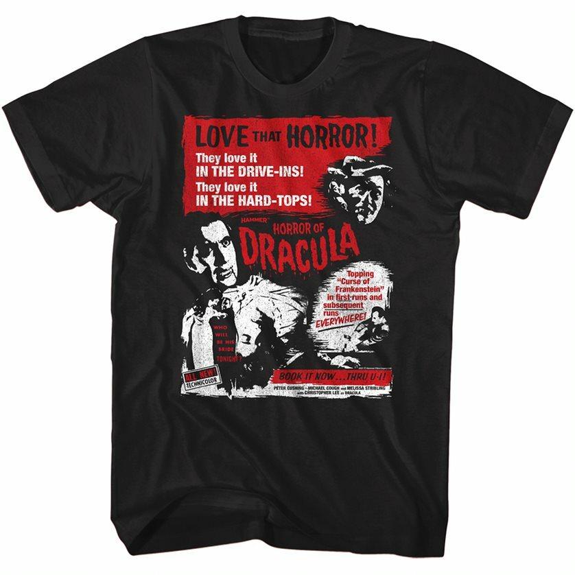 Love that Horror of Dracula Men T Shirt Hammer Drive-In Movie Poster Vampire XXL
