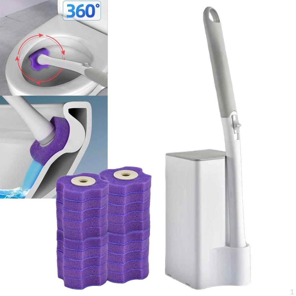Disposables Toilet Brush and Holder Set Bathroom Maintenance Durability Practical Professional