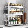 Light Luxury 3-Tier Stainless Steel Kitchen Spice Rack