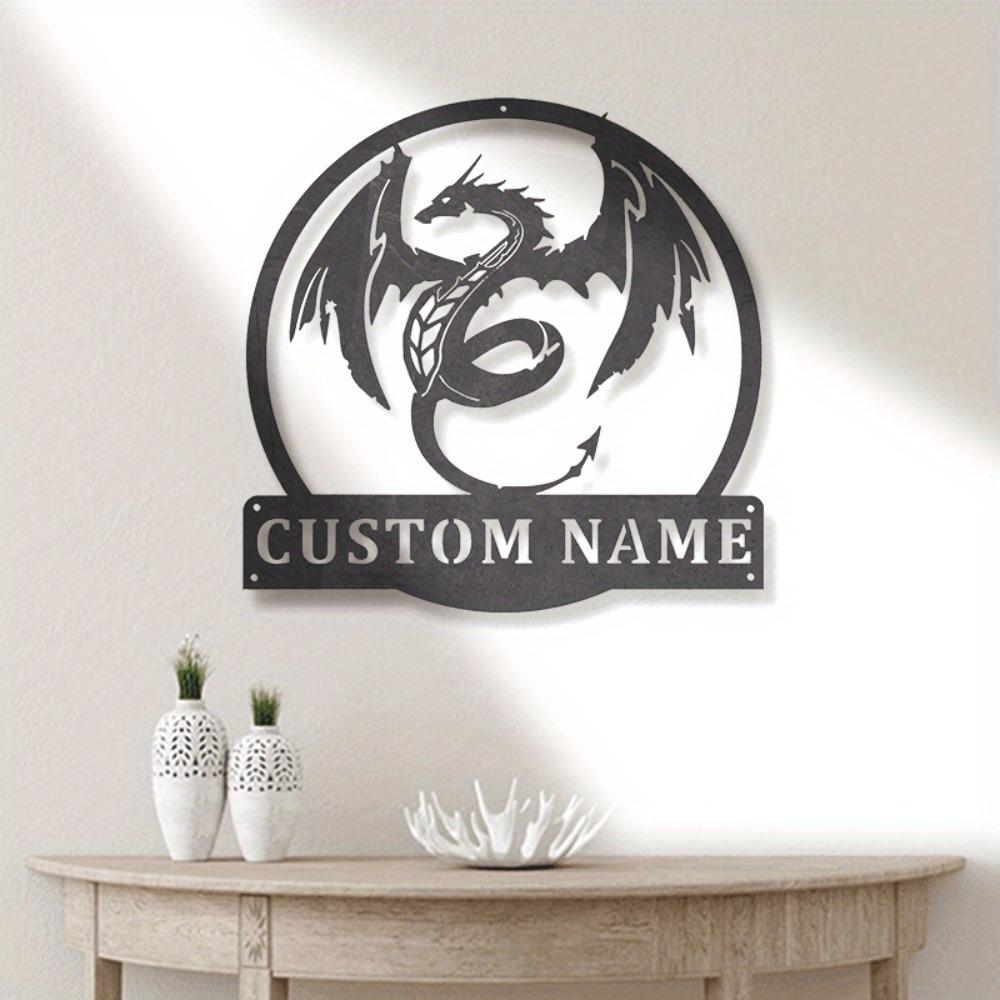 

Custom Mythical Dragon Metal Wall Art Personalized Nameplate Home Decor TYDZ002778-30cm