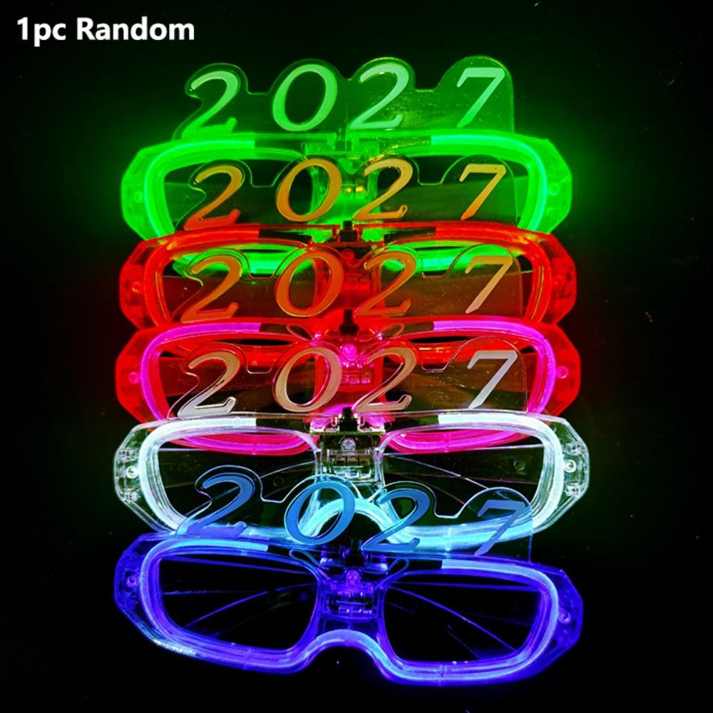 Flashing Modes 2027 LED Glasses LED Glow Party Eyewear Festive New Year Glasses  New Year Eve