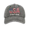 USA 1776 2026 Embroidered Baseball Cap Adjustable Fit Vintage Style Distressed Cotton Hat for Men Women Unisex