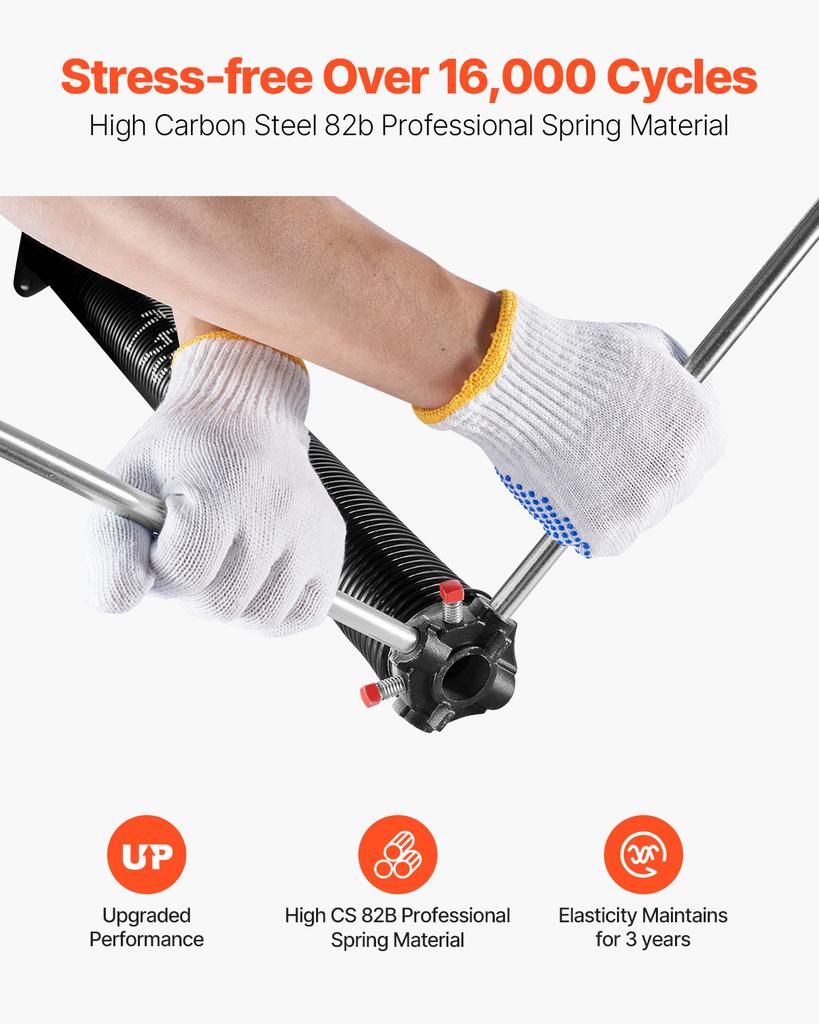 SucceBuy Garage Door Torsion Springs Pair Cycles Electrophoresis Black Coated for Replacement Garage Door Springs