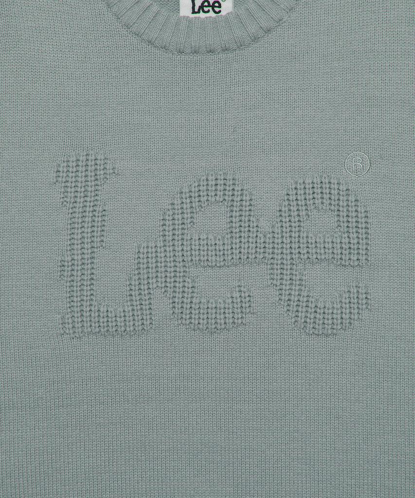 LEE Round Neck Tone-On-Tone Logo Knit Gray