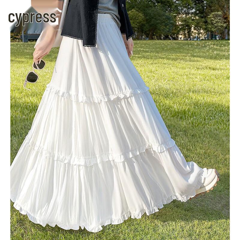 Women s High Waist A-line Solid Draped Skirt M