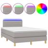 VidaXL Slatted Bed Base with Mattress and LED, Upholstered Bed, Double Bed, Adult Bed for Interior Bedroom, 3270095